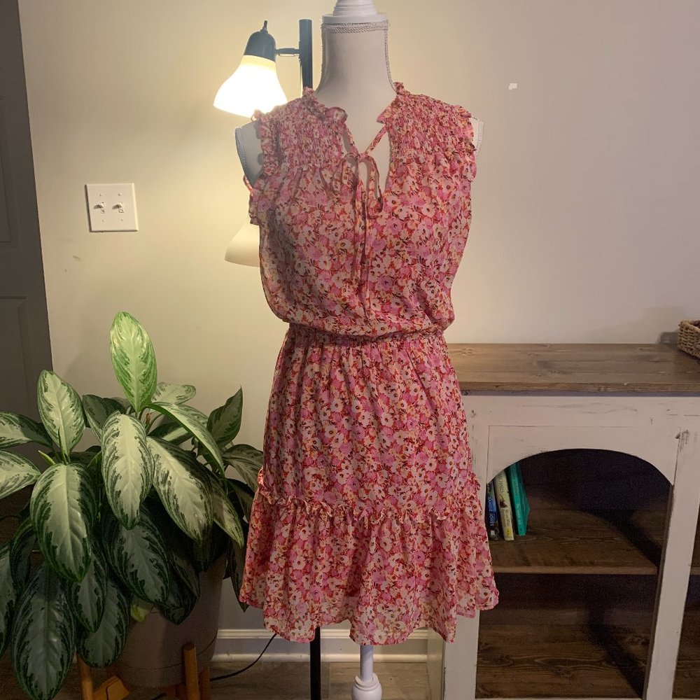 Gypsies & Moondust Sleeveless Pink Floral Summer Dress Size Small